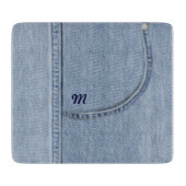 ガラス板「ジーンズ」 カッティングボード (正面)