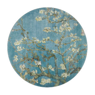 ガラス板:ファンゴッホ:アーモンドの花 カッティングボード