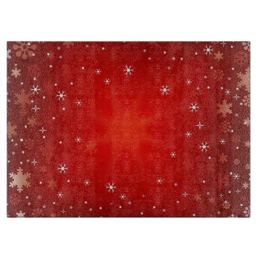 ガラス板/雪片 カッティングボード (正面)