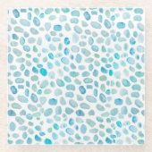 ガラス水の色絵画のビーチガラスコースター ガラスコースター (正面)