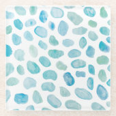 ガラス水の色絵画のビーチガラスコースター ガラスコースター (正面)