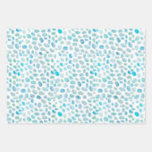ガラス水の色絵画ビーチ ラッピングペーパーシート (正面3)