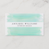 ガラス水彩白ストライプ 名刺 (正面)