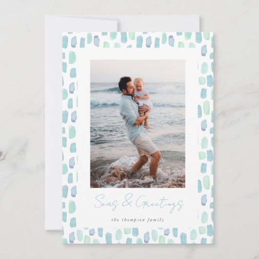 ガラス水彩 |沿岸モダンミニマル写真 シーズンカード (正面)