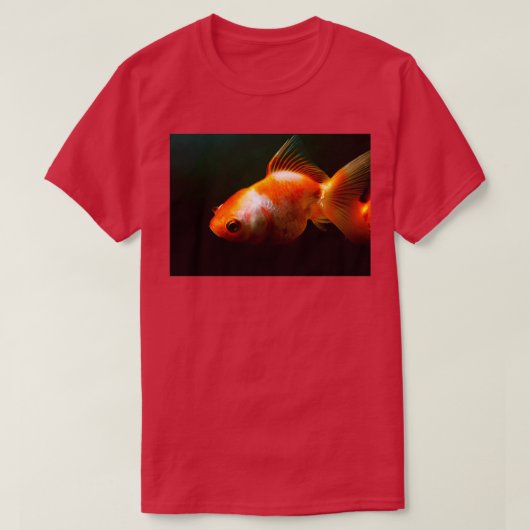 ガラス水族館の一匹の金魚 Tシャツ (デザイン正面)