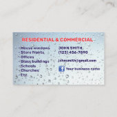 ガラス洗浄サービスの名刺 名刺 (裏面)