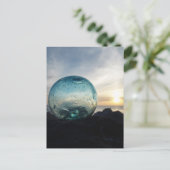 ガラス浮きと日没 ポストカード (スタンド正面)