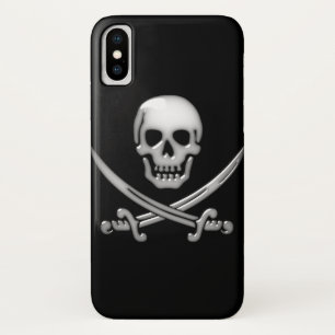 ガラス海賊版スカル&ソードクロスボーン iPhone X ケース