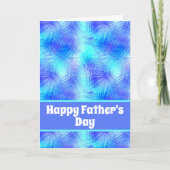 ガラス淡い色ののように青い幸せな父の日 カード (正面)