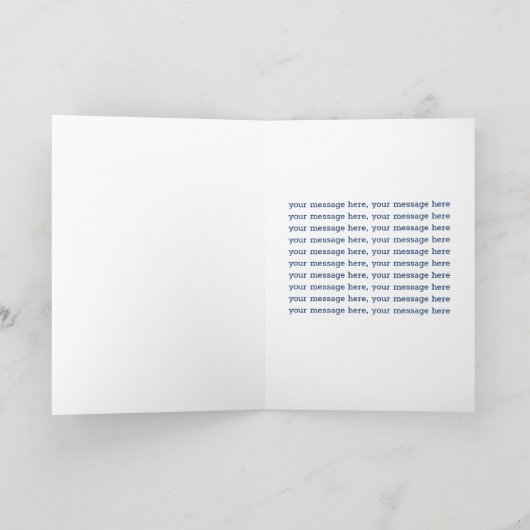 ガラス淡い色ののように青い幸せな父の日 カード (内部)