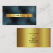 ガラス熱帯グリーン金ゴールドティール(緑がかった色)Vip名刺 名刺 (正面/裏面)