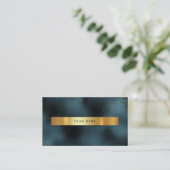 ガラス熱帯グリーン金ゴールドティール(緑がかった色)Vip名刺 名刺 (スタンド正面)