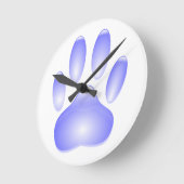 ガラス犬のポープリント ラウンド壁時計 (傾斜)