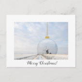 ガラス玉と風車を備えたクリスマスカード ポストカード (正面)