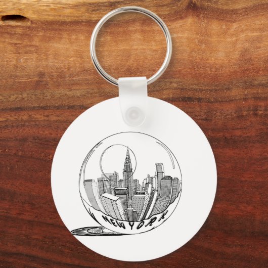ガラス玉のニューヨーク キーホルダー (正面)
