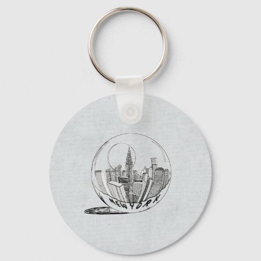 ガラス玉のニューヨーク キーホルダー (正面)