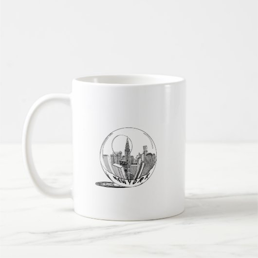 ガラス玉のニューヨーク コーヒーマグカップ (左)