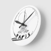ガラス玉のパリ ラウンド壁時計 (傾斜)