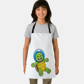 ガラス玉の宇宙飛行士として亀 エプロン (インサイチュ)