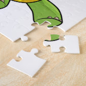 ガラス玉の宇宙飛行士として亀 ジグソーパズル (側面)