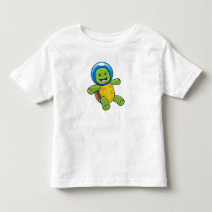 ガラス玉の宇宙飛行士として亀 トドラーTシャツ