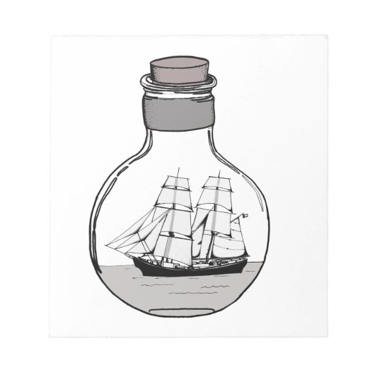 ガラス球の中の船 ノートパッド (正面)