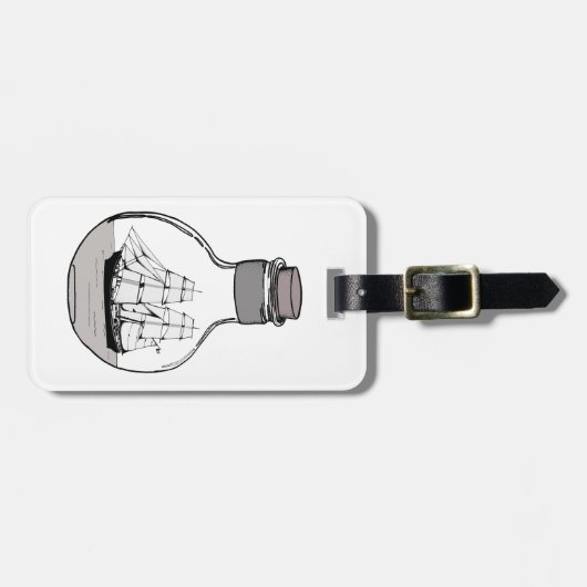 ガラス球の中の船 ラゲッジタグ (正面横)