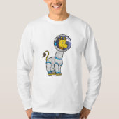 ガラス球の宇宙飛行士としてのキリン Tシャツ (正面)