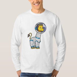 ガラス球の宇宙飛行士としてのキリン Tシャツ