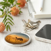 ガラス球キーチェーンのデザートカメル キーホルダー (側面)