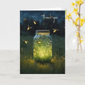 ガラス瓶にホタルをありがとう カード (黄色い花)