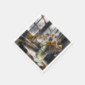 ガラス瓶にヴィンテージを入れる スタンダードカクテルナプキン (角)