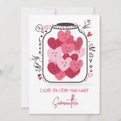 ガラス瓶の中にバレンタインピンク&赤いハートキャンディ シーズンカード (正面)