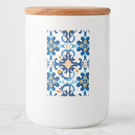 ガラス瓶(青と茶色の蓋) フードラベル (正面)