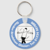 ガラス用の窓ガラスとガラス キーホルダー (裏面)