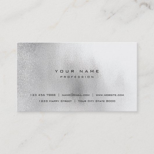 ガラス白グレーブラックグラスグラデーションスタイリストVip 名刺 (正面)