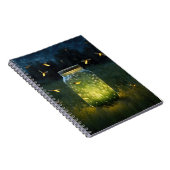 ガラス白熱［赤熱］光を放つ瓶にホタルが入る ノートブック (右側)