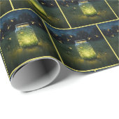 ガラス白熱［赤熱］光を放つ瓶にホタルが入る ラッピングペーパー (ロールコーナー)