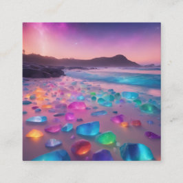 ガラス石が多いビーチ スクエア名刺