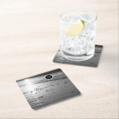 ガラス砂グレースケー結婚ルの紙コースター スクエアペーパーコースター (インサイチュ)