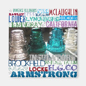 ガラス碍子TELECOM履歴磁石 マグネット (正面)