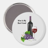 ガラス磁石付きアニメーションワインボトル マグネット (正面/裏面)