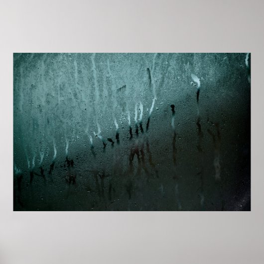 ガラス窓の水分テクスチャ ポスター (正面)
