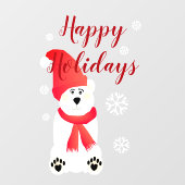 ガラス窓貼り用白極ベア ウィンドウサイン (シート)