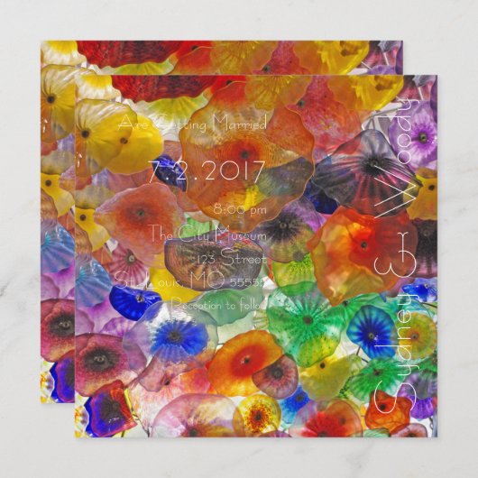 ガラス結婚灯 招待状 (正面/裏面)