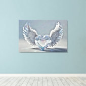 *~*ガラス結晶ハートエンジェルウィングスAP78 キャンバスプリント (インサイチュ (ウッドフロア))