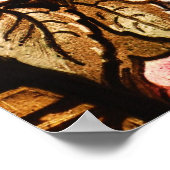 ガラス絵を描の花 ポスター (角)