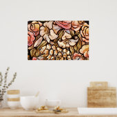 ガラス絵を描の花 ポスター (キッチン)