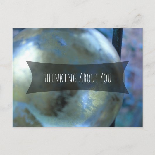 ガラス考える金ゴールドリーフOrbについて ポストカード (正面)