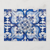 ガラス色のポルトガルのアズレジョのタイル ポストカード (正面)
